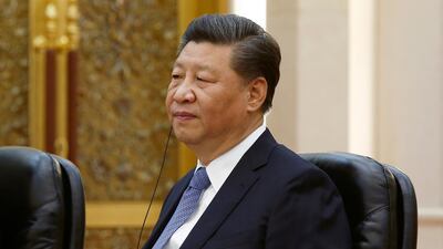 Chinese President Xi Jinping attends a meeting with Brazilian Vice President Hamilton Mourao (not pictured) at the Great Hall of the People in Beijing, Friday, May 24, 2019. (Florence Lo/Pool Photo via AP).