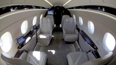 The cabin of an Embraer Legacy 450. Reuters/Paulo Whitaker