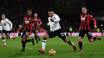 Alex Oxlade-Chamberlain in action during Liverpool's win over Bournemouth. Next up for Liverpool is Oxlade-Chamberlain's former club Arsenal. Dylan Martinez / Reuters