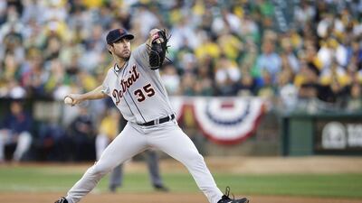 Justin Verlander won a Game 5 clincher for the Tigers for the second straight season on Thursday night. Ezra Shaw / Getty Images/ AFP