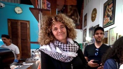 Carol Mansour, director of Aida Returns, before her film shows at Cinema Akil during Reel Palestine