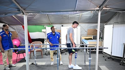 A new physiotherapy department has opened on the UAE's floating hospital in Al Arish. Photo: Wam