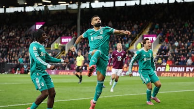 Liverpool's Mohamed Salah celebrates scoring his team's winner. Getty Images