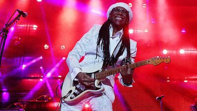 Nile Rodgers stole the show at the NYE Masterjam concert, held at Dubai Media City Amphitheatre. Satish Kumar / The National