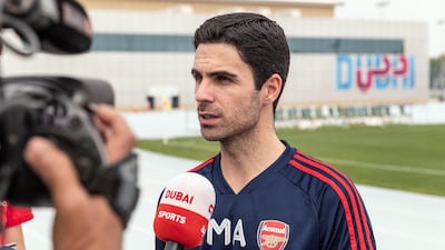 Mikel Arteta at Nad Al Sheba Sports Complex. Antonie Robertson/The National