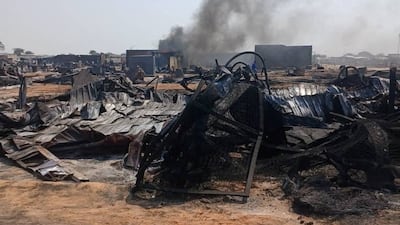 Debris after a drone strike in Abyei region along the border between South Sudan and Sudan. Reuters