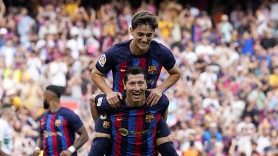 Robert Lewandowski hit two goals against Elche. EPA