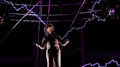 David Blaine at the Electrified: 1 Million Volts Always On stunt in New York City in 2012. Laura Cavanaugh / Getty Images / AFP