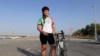 Abu Dhabi banker Miral Alaraj participated in Cycling4Gaza in 2014. Photo: Ravindranath K / The National