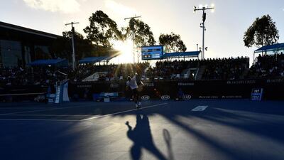 Daniel Evans of Great Britain serves in his second round match against Croatia’s Marin Cilic on day three of the 2017 Australian Open at Melbourne Park. Quinn Rooney / Getty Images