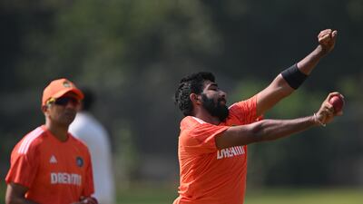 India pacer Jasprit Bumrah bowls during training on Wednesday. Getty Images