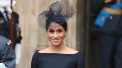 A midnight blue, fit-and-flare Christian Dior dress, with bracelet sleeves and a boat neck, was perfect for the 100th Anniversary of the Royal Air Force. Getty Images