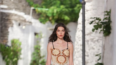 Models carried baskets of bread in lieu of handbags