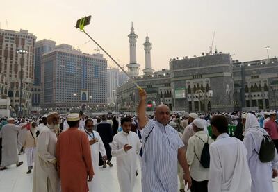 Modern-age Hajj: a Muslim pilgrim takes a selfie at the Grand Mosque in Mecca on September 6, 2016. Ahmed Jadallah / Reuters