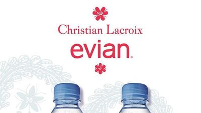 Evian partners with Christian Lacroix 10 years after the two brands first collaborated. Courtesy of Evian