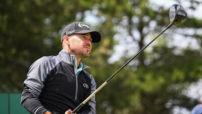 American Brian Harman plays the 18th hole during the second round of the 151st Open Championship at Royal Liverpool. EPA
