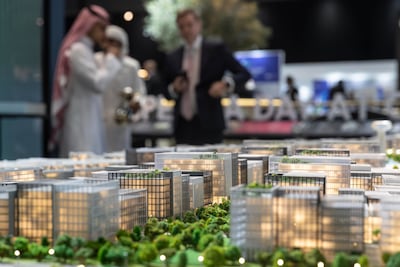 The scale model of the Jouri Hills development by Arada. Antonie Robertson / The National