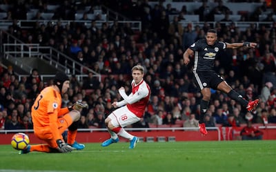 Antonio Valencia, right, opened the scoring for Manchester United in the fourth minute. Eddie Keogh / Reuters