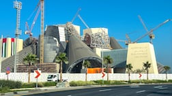 The artworks in Guggenheim Abu Dhabi are selected and displayed in accordance with the structure's non-linear proportions. Victor Besa / The National