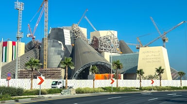 The artworks in Guggenheim Abu Dhabi are selected and displayed in accordance with the structure's non-linear proportions. Victor Besa / The National