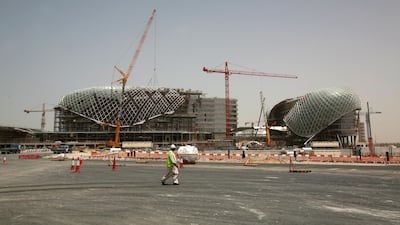 Yas Island, UAE - April 20, 2009 - The structure of the Yas Island grand prix circuit hotel. The hotel is due to be finished for the Grand Prix in November 2009. (Nicole Hill / The National)