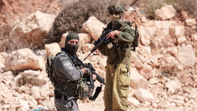 Israeli soldiers arrive in the village of Qusra, south of the city of Nablus in the Israeli-occupied West Bank, which has faced escalating Israeli settler violence over the past month, on August 29, 2026. AFP