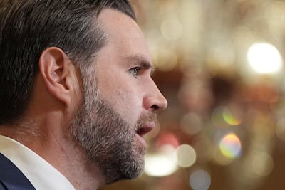 Vice President JD Vance speaks during a news conference after meeting representatives from Pakistan and Iran in Islamabad on April 12. Reuters