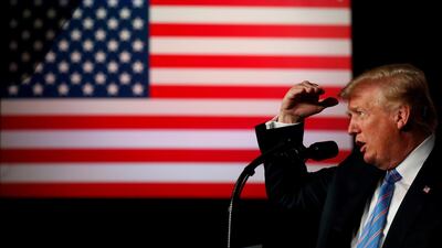 US President Donald Trump speaks in West Virginia this week. Leah Millis / Reuters