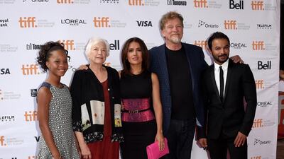 From left, the actress Quvenzhané Wallis, the director Joan C Gratz, the actress/producer Salma Hayek, the director/writer Roger Allers and Mohammed Saeed attend the Kahlil Gibran's The Prophet premiere at the 2014 Toronto International Film Festival. Jason Merritt / Getty Images
