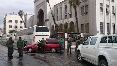 Damascus police chief Mohammad Kheir Ismail said the bomber hurled himself inside the Justice Palace and detonated his explosives after guards stopped to search him at the building’s entrance. AFP Photo