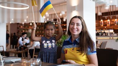 Yellow and blue were the colours of Ukrainian Independence Day celebrations in Abu Dhabi