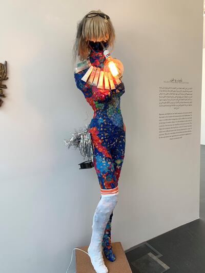 Al Lamki's mannequins are strange, and otherworldly, and like the rest of his works at the gallery, they don't immediately make sense. Warehouse421