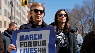 'One of my best friends was killed in gun violence right around here, so it's important to me,' said Paul McCartney at yesterday's 'March For Our Lives' demonstration demanding gun control in New York City. Reuters