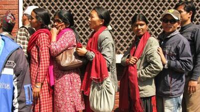 People queue patiently at the recent opening of the Narayanhiti Museum, formerly the Royal Palace.