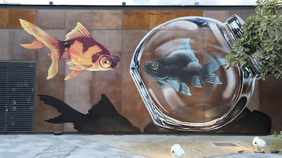 Permanent art work by Etien at the Dubai Canvas at La Mer in Dubai. Pawan Singh / The National