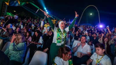 Brazil fans cheer on the South American side from Rachid Karami International Fair in Tripoli, Lebanon. Getty Images