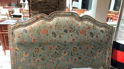 The headboard from the Marilyn Monroe suite at Waldorf Astoria New York. The actress lived on the 27th floor of the hotel in the 1950s.