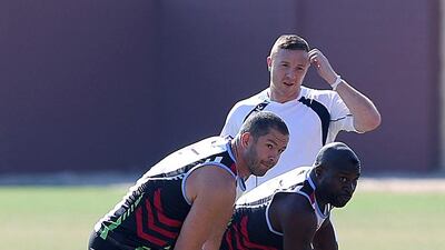 Joining Jack side training. A late try by Stefan’s British Heart Foundation sent them out at the Dubai Rugby Sevens. Satish Kumar / The National