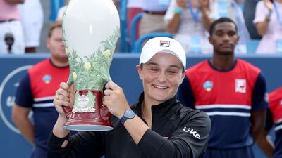 Ashleigh Barty after defeating Jil Teichmann in the final of the Cincinnati Open. AFP