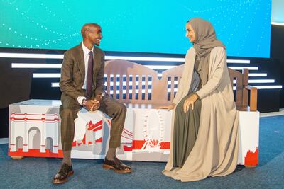 Sir Mo Farah inaugurated the England friendship bench. Photo: Qatar Foundation