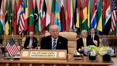 US president Donald Trump at the Arab Islamic American Summit in Riyadh. Mandel Ngan / AFP Photo