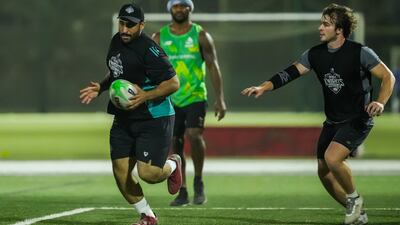 Dubai Knights, a team founded by Dr Abdulrehman Kazim with the aim of spreading the game among the Emirati community, run through training drills at Kent College. All photos: Dubai Knights / Soorya Kiran