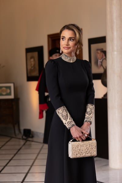 Queen Rania at the wedding ceremony of Crown Prince Hussein and Princess Rajwa. Photo: Office of Her Majesty Queen Rania Al Abdullah