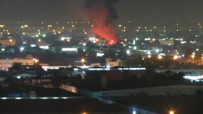 Civil Defence teams in Sharjah were able to control the fire to stop it from spreading to nearby warehouses. Courtesy Alexandar Varghese