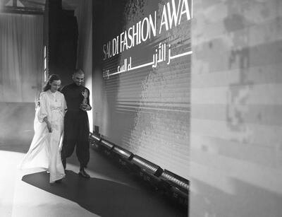 KML founders Ahmed and Razan Hassan at the Saudi Fashion Awards. Photo Ahmed Hassan/Instagram
