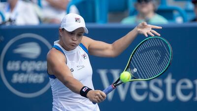 Ashleigh Barty on her way to a straight-sets victory over Barbora Krejcikova at the Western and Southern Open in Cincinnati. Reuters