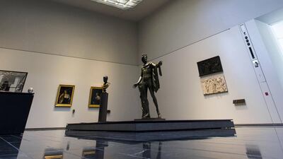 Light beautifully illuminates sculptures on display at Louvre Abu Dhabi. Christopher Pike / The National