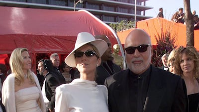 Celine Dion, in a headline-making Christian Dior suit, arrives at the 71st Academy Awards on March 21, 1999. Getty Images