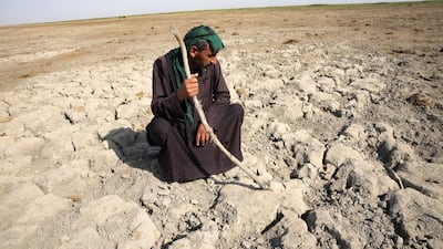 An Iraqi Marsh Arab looks at what was the Chebayesh marsh in Dhi Qar province. Reuters