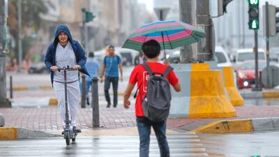 It will be a mostly sunny start to the week but there is a chance of rain in parts of the country. Victor Besa / The National Section